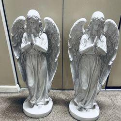 Pairs Of Matching Angel Status Made Of Resin For Indoor/ Outdoor Size In Photo Pickup Gaithersburg Md20877