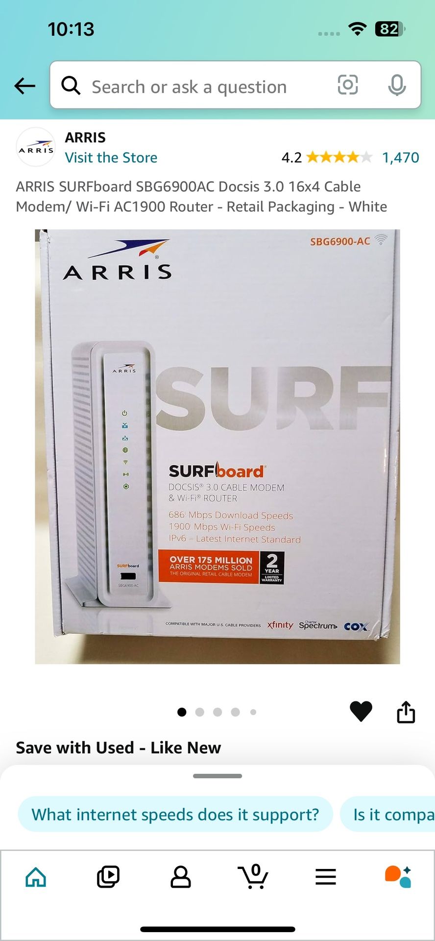 Arris SBG6900AC Modem + Router
