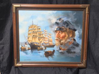 Billy Wilder Framed Nautical Oil Painting