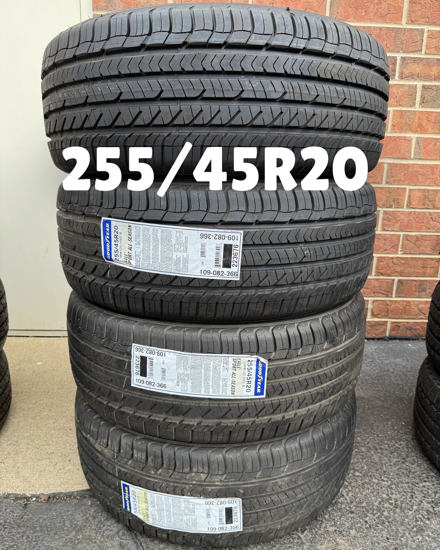 Four NEW 255/45R20 Goodyear Eagle Sport All Season