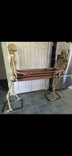 HALLOWEEN, NEW, Skeletons Carrying Coffin, (coffin used as a cooler)