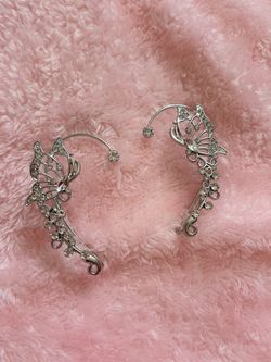Butterfly Crystal Ear Cuff Earrings Set (2pcs)