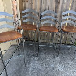 Ethan Allen 1990s Bar Stool Chairs Set Of 4 