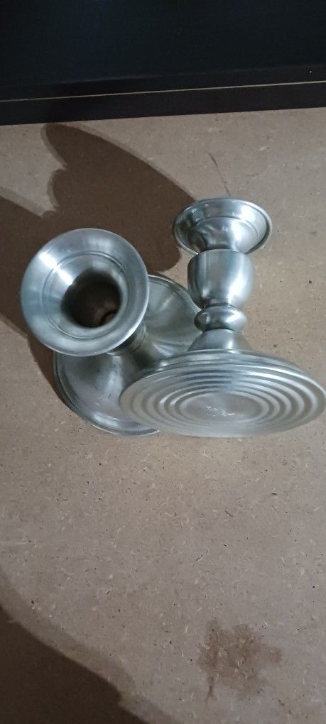 Vintage Pewter Candle Holders