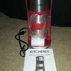 Kitchen HQ Single Coffee Maker with Travel Mug! Brand New!