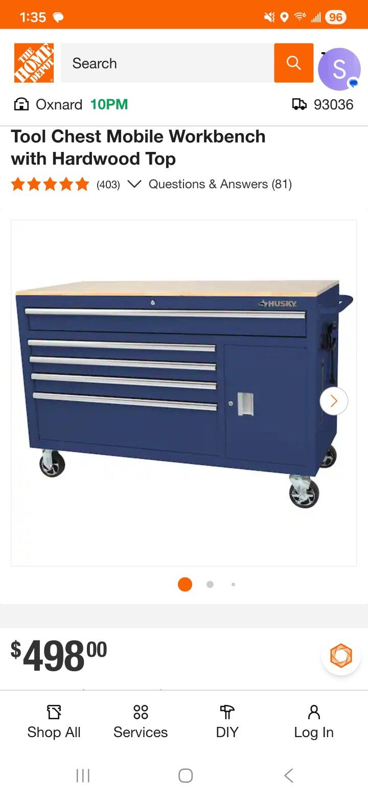 Tool Chest Husky Box Workbench