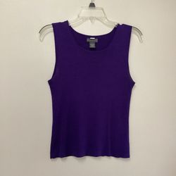 Women’s BANANA REPUBLIC 100% silk Sleeveless purple stretch tank top… Size large… (Runs small)