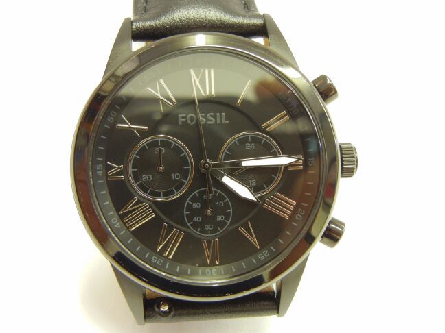 Fossil BQ1734 Small Flyn Analog Black Black Dial Men's Chronograph Watch