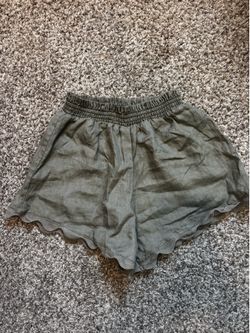 Dark sage, green shorts