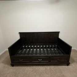 Black Twin Wood Daybed With 3-Drawer Storage