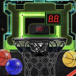 Indoor Basketball Hoop, Mini Basketball Hoop for Door, Electronic Pro Score Board 