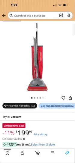 Sanitaire Upright Bagged Vacuum Cleaner