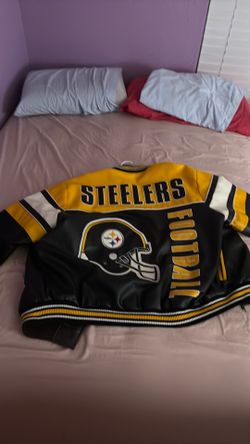 Pittsburgh Steelers NFL Faux Leather Bomber Jacket