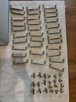 Polished nickel cabinet handles and drawer pulls