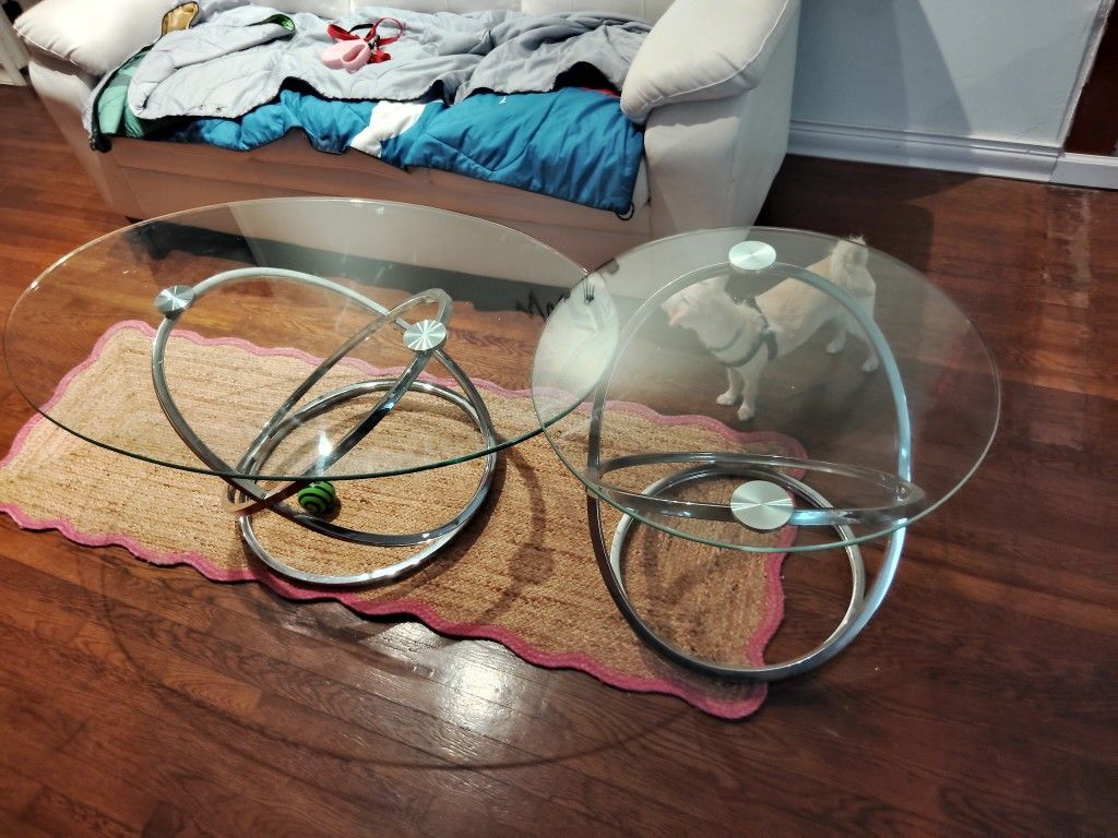 3 Glass Tables With Chrome Legs