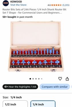 Router bit set 1/4” shaft