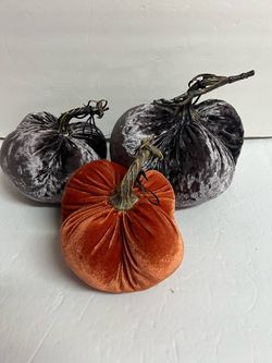 Lot of 3 Halloween Plush Pumpkins