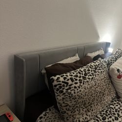King Gray Bed Frame 