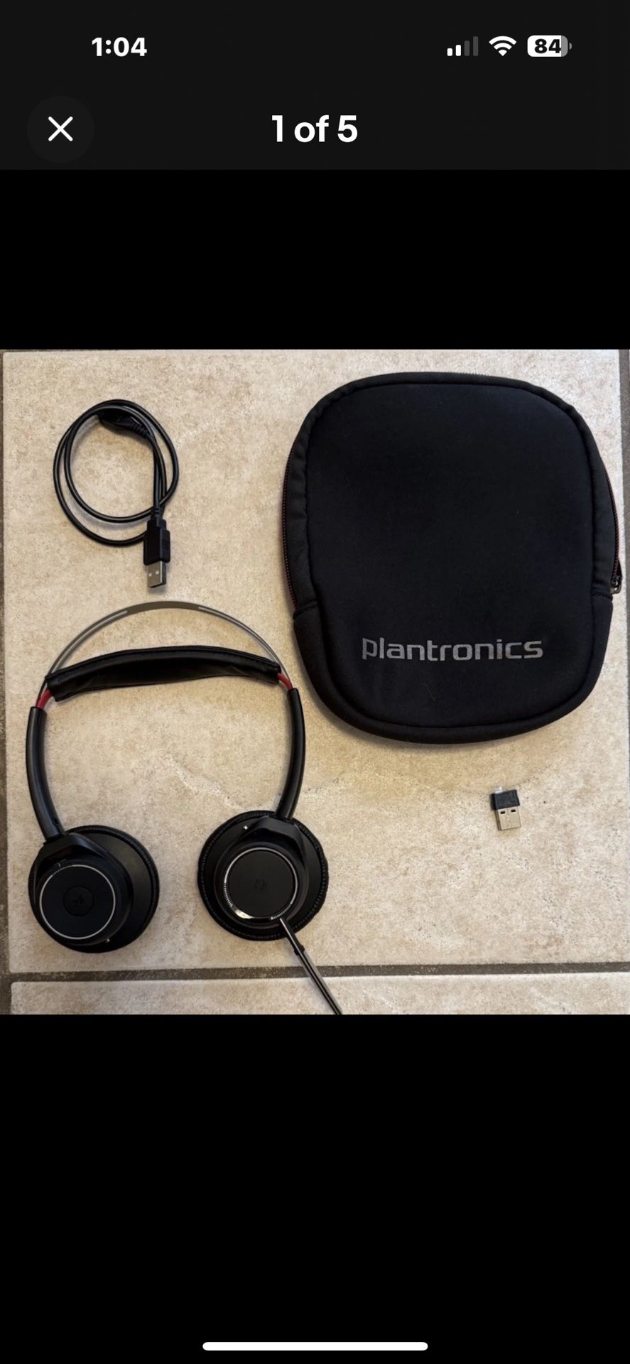 Plantronics B825-M Poly Voyager Focus UC Bluetooth USB Headset With Dongles