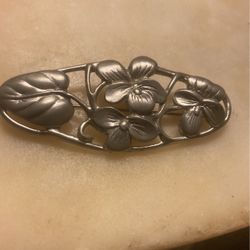 Large Handmade Silver Broach