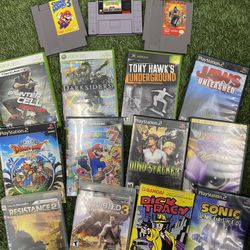 Super Nintendo, Nintendo, NES, Xbox, PlayStation 2, PlayStation 3, Tony Hawk, Jaws, Mario Party 7, Nintendo GameCube
