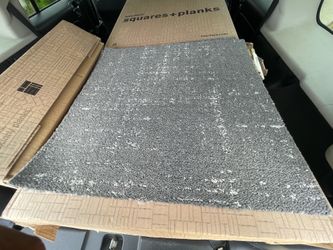 7 Boxes of Interface Tuxedo Pocket Grey Carpet Tiles (Open Box - New) OBO