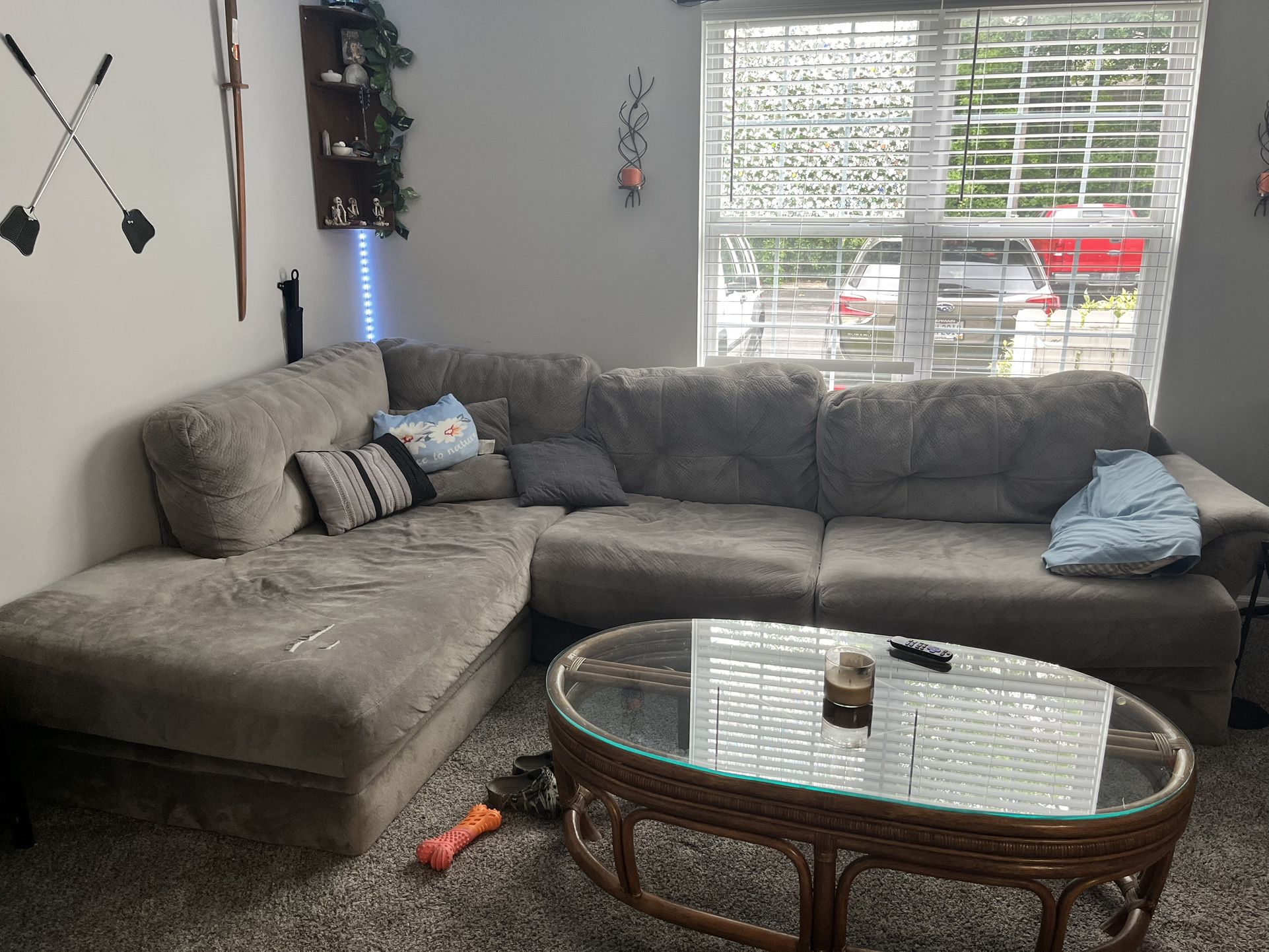 Grey microfiber Sectional 