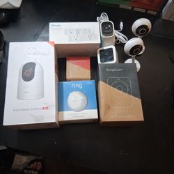SIMPLICAM & MOTION PAIR - FIVE MORE SECURITY CAMERAS - GOVEE SMART PLUGS AND RING SMOKE RING ALARM ($65)