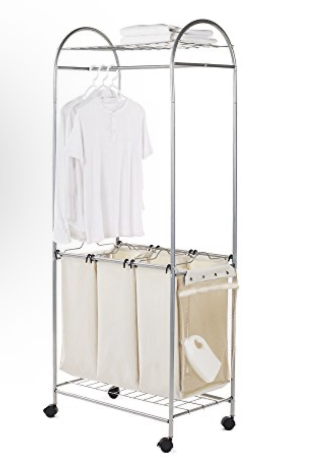 Garment Rack /shelves / 3 Hanging Laundry Bags 