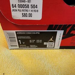 JORDAN 1 HIGH OG KIDS SIZE 1Y 