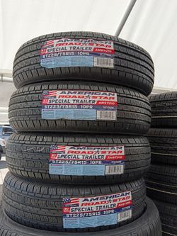 225/75R15 ST AMERICAN ROAD STAR TRILER 10 PLY NEW tires and for 4 llantas nuevas instaladas y balanceadas open day 7