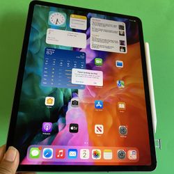 256GB Apple IPad Pro 12.9” 4th Generation (2020 Model/ Face ID/Liquid Retina ) WiFi + cellular (LTE/Unlocked) with Accessories(Apple pencil supported)