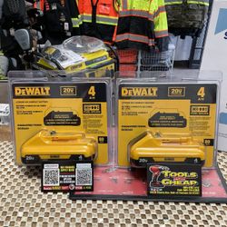 DEWALT 20V MAX Compact Lithium-Ion 4.0Ah Battery $119 EACH 