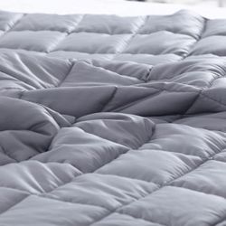 Adult Weighted Blanket Queen Size Heavy Blanket with Premium Glass Beads, (Dark Grey)
