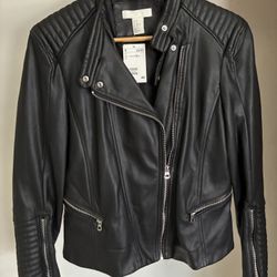 Black Faux Leather Jacket - Women’s Size 10