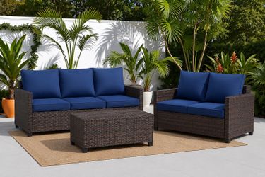 Outdoor 3 seater & 2 seater wicker sofas