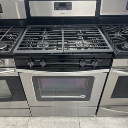 Whirlpool 30 Inch Gas Stove Four Burners Stainless Steel 