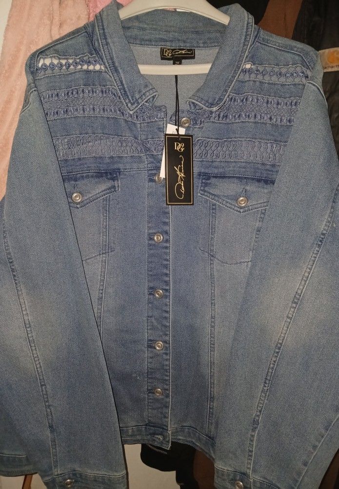 DG2 by Diane Gilman Jean Jacket (Size 2XL)