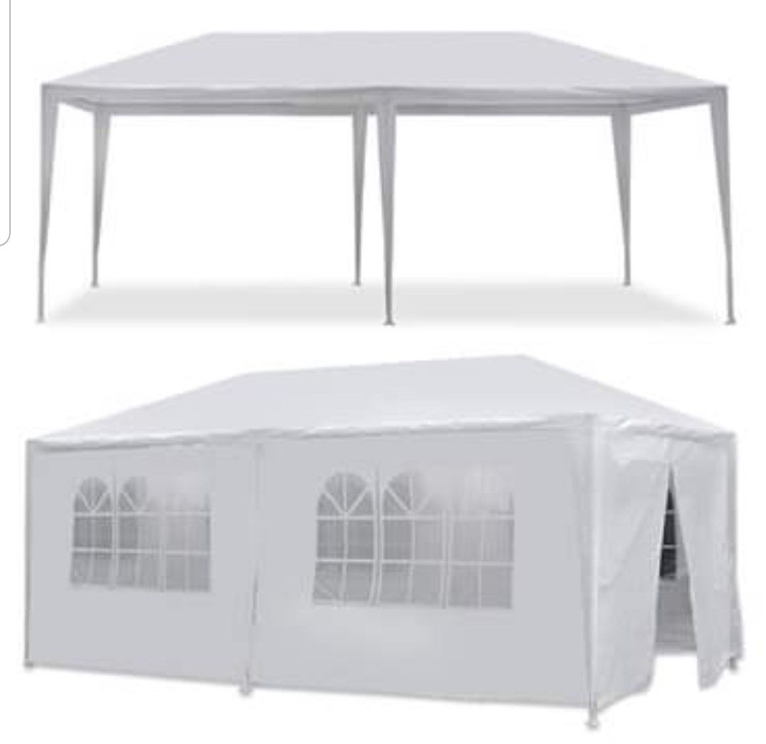 10x20 White Outdoor Gazebo Canopy Tent Party Wedding Removable Walls Yard Event