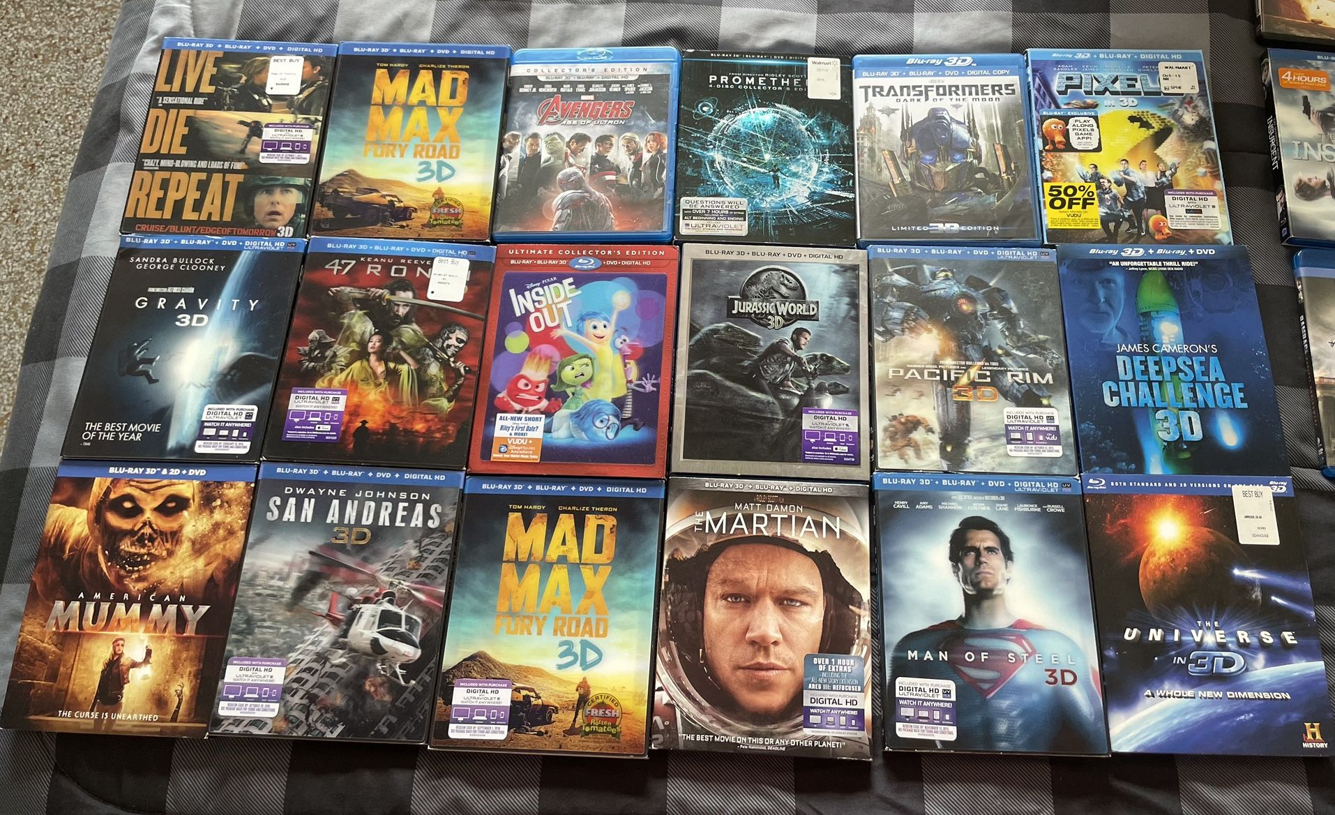 18- 3D/Blue-Ray DVD’s