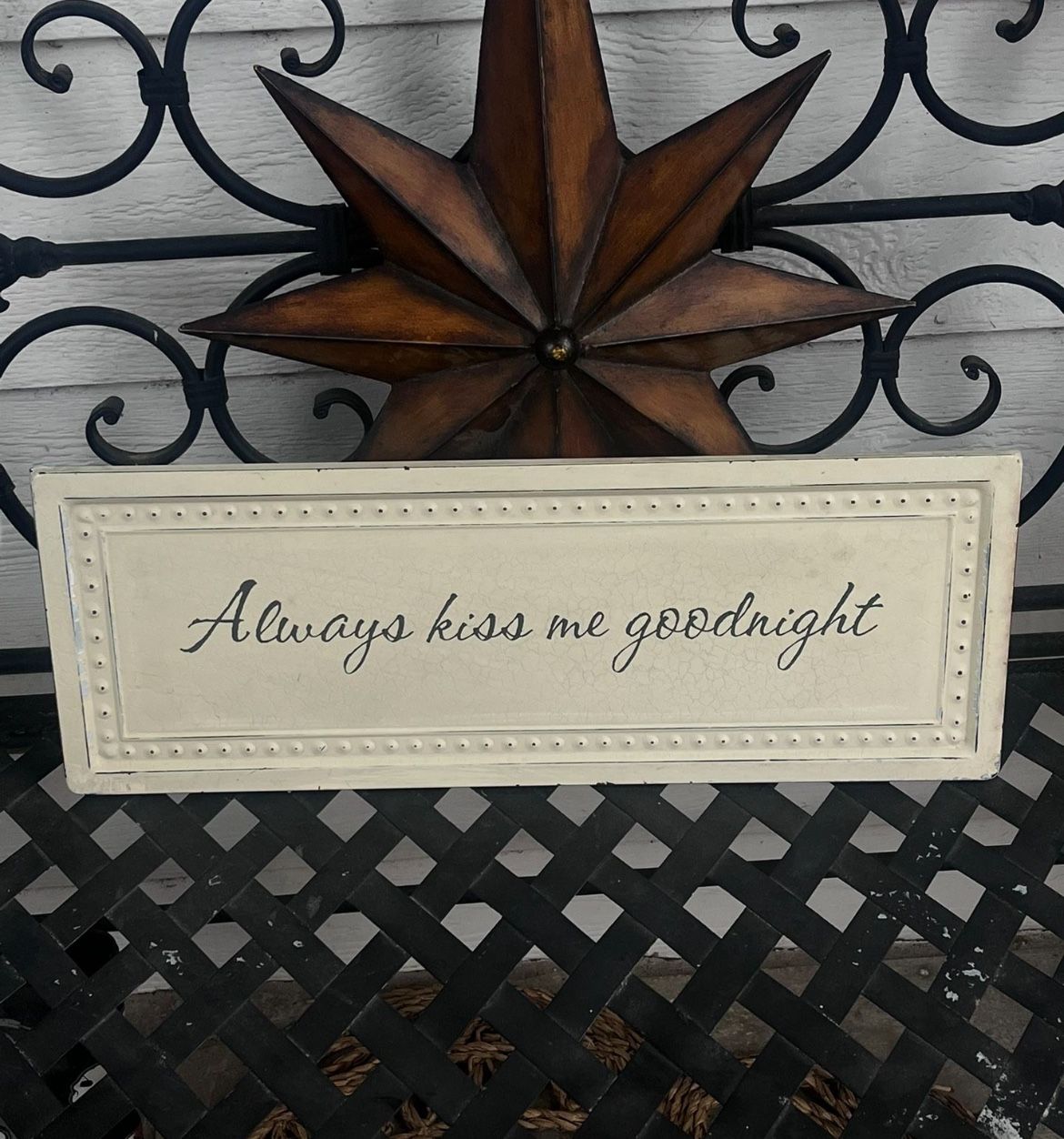Metal “always Kiss Me Goodnight” Sign