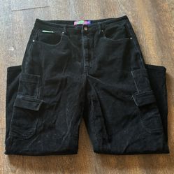 Black Corduroy Empyre Cargo Pants