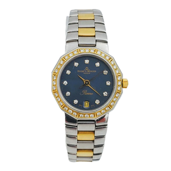 Ladies Baume & Mercier Riviera Two Tone Gold Plated / Stainless Steel Watch with Diamond Dial and Diamond Bezel. (700-10003)