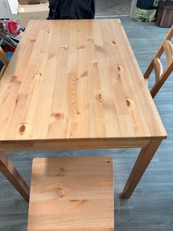 Solid Wood Dining Table with Chairs