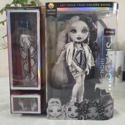 Shadow High Series 1 Heather Grayson- Grayscale Fashion Doll. 2 Grey Designer Outfits 