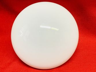 White Glass 7 1/2”dia. Hallway/Closet Ceiling Light Mushroom Dome Replacement  