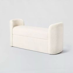 Threshold Faux shearling rounded bench