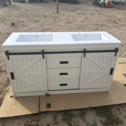 Farmhouse Style Sink Vanity And Mirror