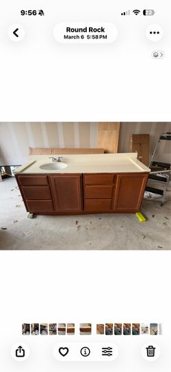 6 foot bathroom vanity with marble type top