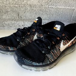 Nike Flyknit Air Max Black Multicolor Running Shoes Size 11 Men Athletic